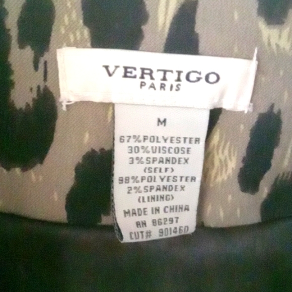 VERTIGO Paris leopard print coat Sz M - Picture 2 of 12